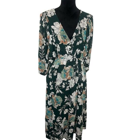 NWT RIVER ISLAND GREEN FLORAL BOHO INSPIRED STUNNING DRESS WOMENS SIZE 12 - Picture 3 of 7